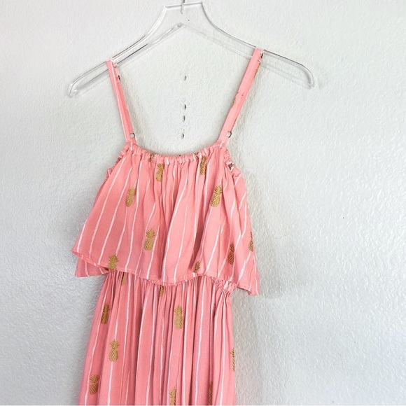 Angels By The Sea Moana Pineapple Coral Maxi Dress Size S/M - Picture 3 of 7